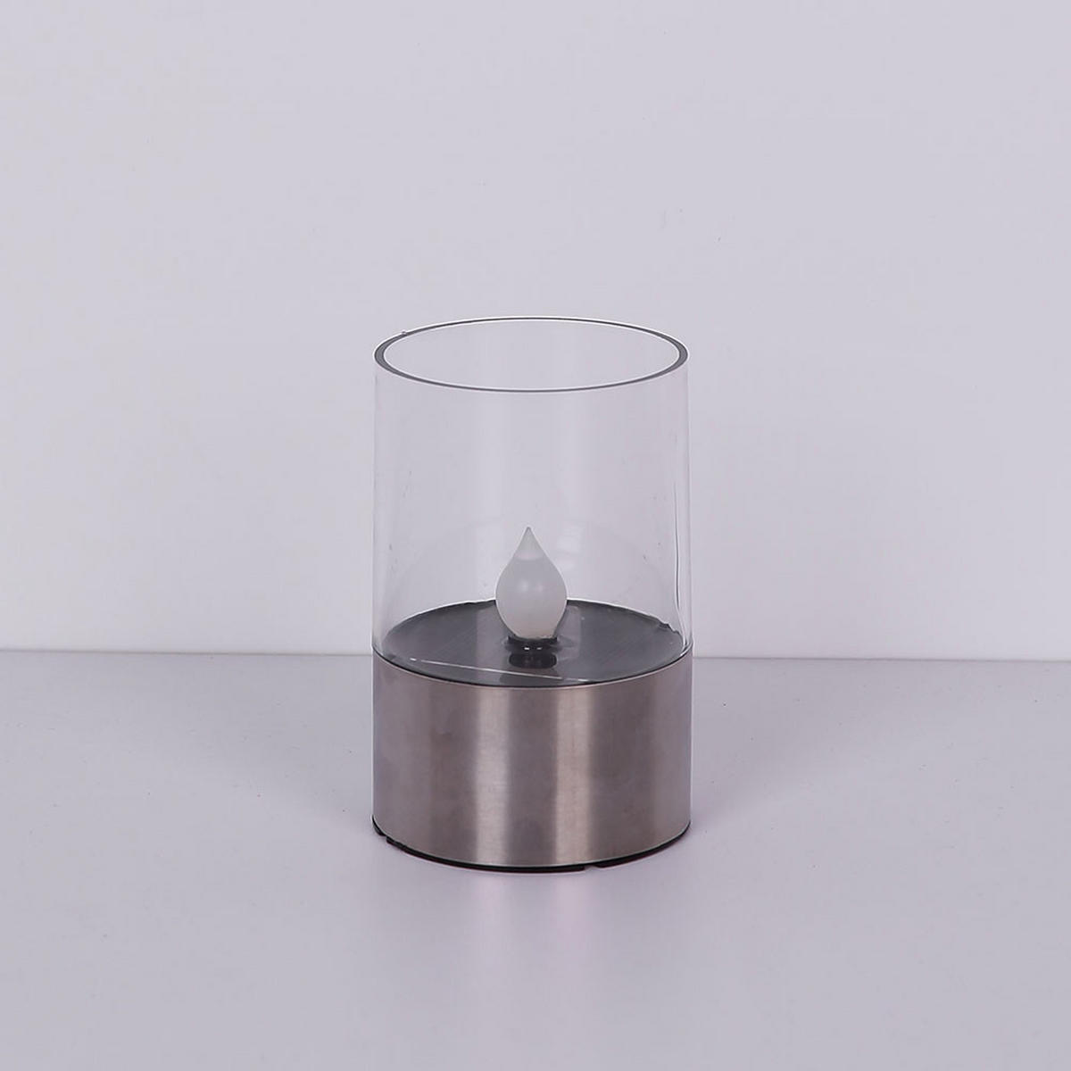 LED AUSSENLEUCHTE Edelstahl Silber Feuereffekt 4er Set - Silberfarben, Metall (7.5/7.5/11cm) - Globo Lighting