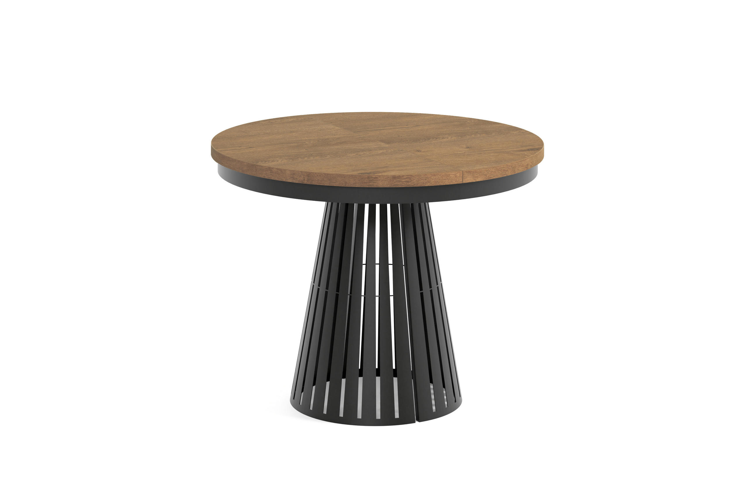 ESSTISCH Cone Bis - Dunkelbraun/Schwarz, Holzwerkstoff/Metall (100/100/76cm) - Meblini