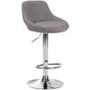 BARHOCKER Stoff grau - Chromfarben/Grau, Textil/Metall (46/83/49cm) - CLP