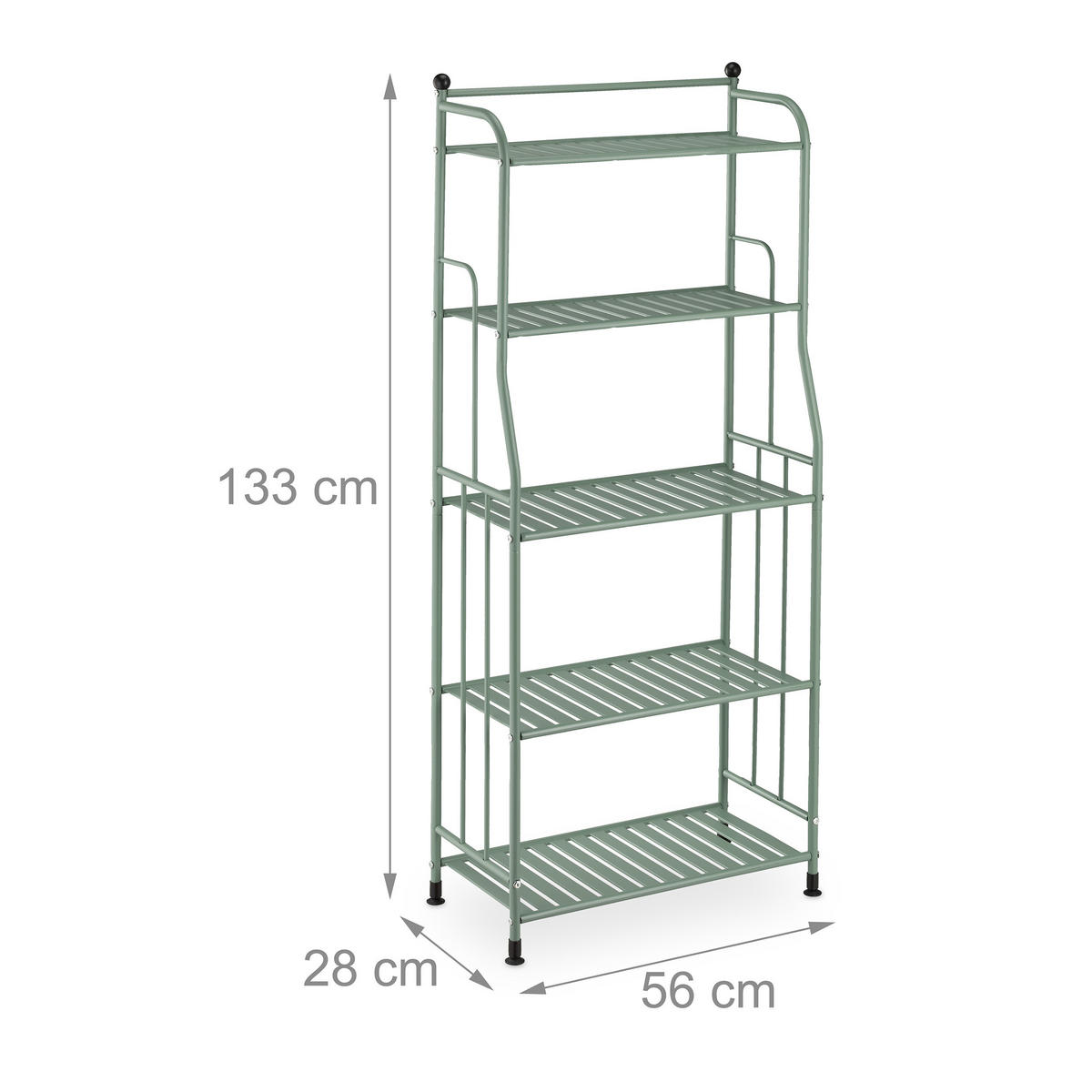 STANDREGAL - Grün, Metall (56/133/28cm) - Relaxdays