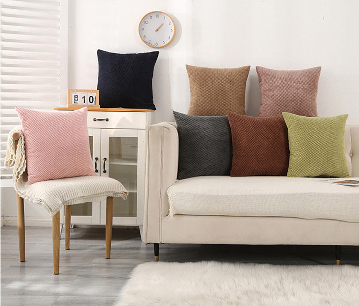 KISSENHÜLLE Polyester 45*45cm,2 Artikel - Violett, Textil (45/45cm)