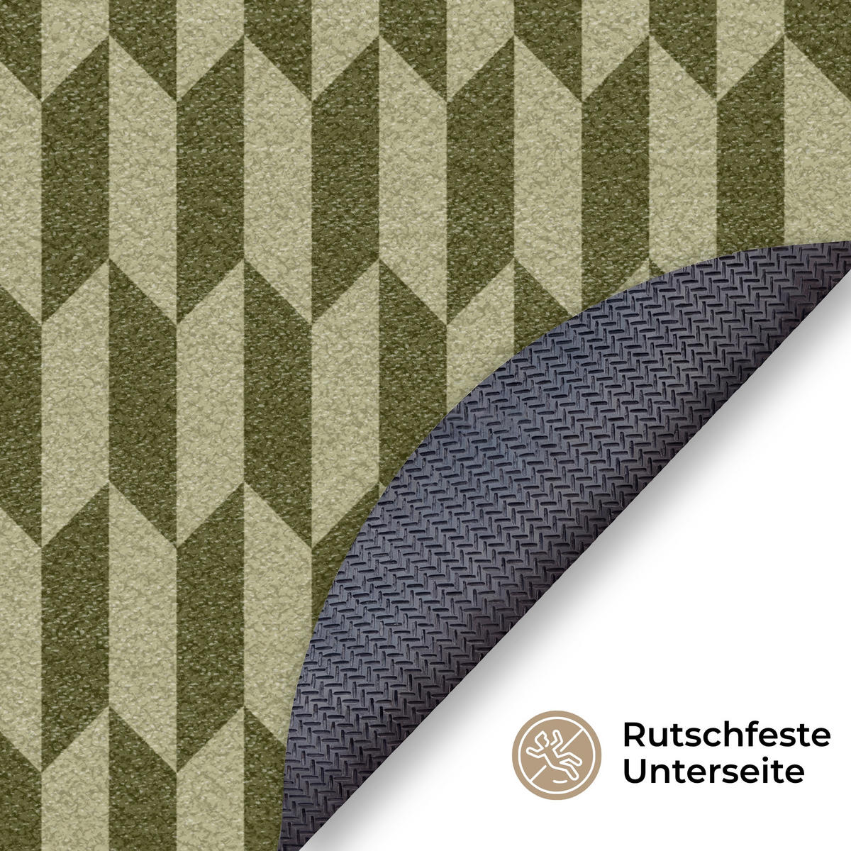 ROHOŽKA Vzor - abstraktní - zelená - letadla 90x90 cm - olivově zelená, textil/umělá hmota (90/0.4cm) - MuchoWow