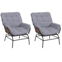 ZÁHRADNÁ STOLIČKA Sivá, Svetlo sivá - sivá/svetlosivá, kompozitné drevo (77/90/80cm) - MCW