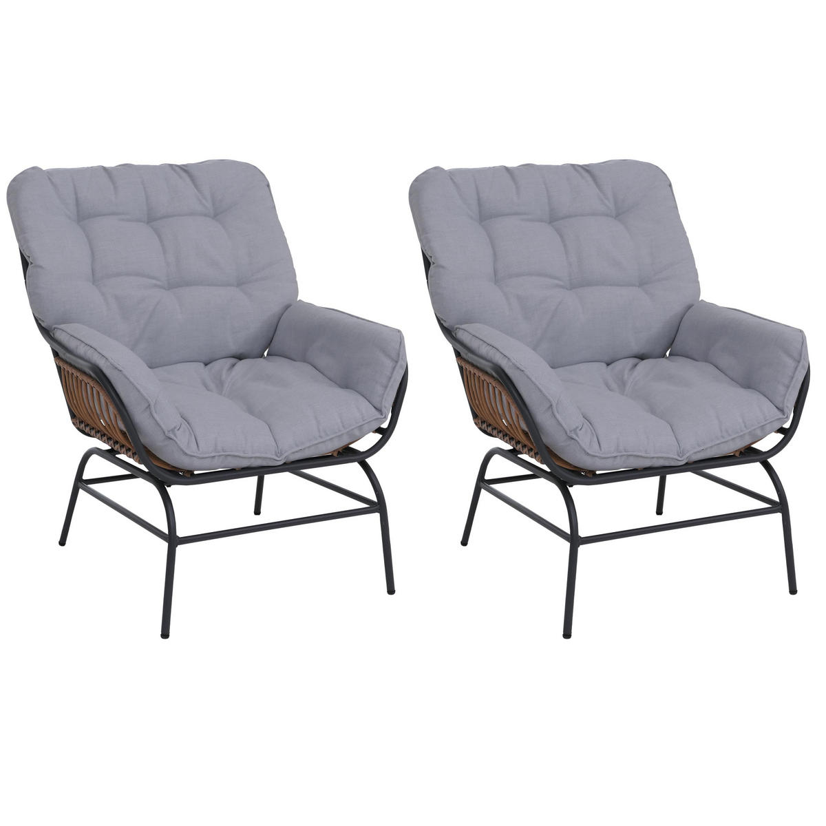 ZÁHRADNÁ STOLIČKA Sivá, Svetlo sivá - sivá/svetlosivá, kompozitné drevo (77/90/80cm) - MCW