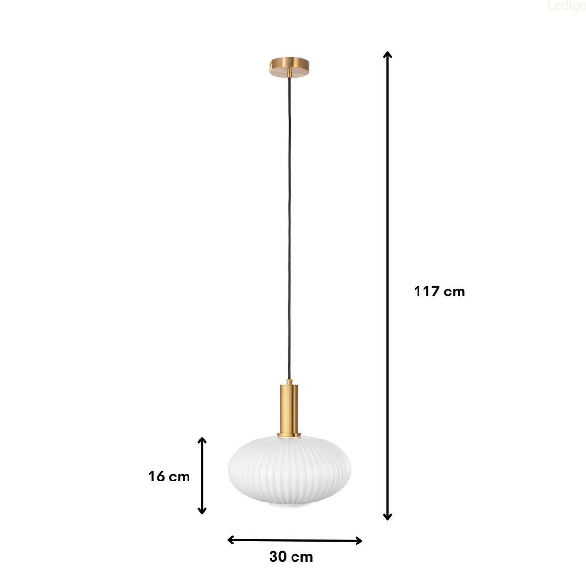 PENDELLEUCHTE Paris - Goldfarben/Schwarz, Glas/Metall (30/30/117cm) - kiki design