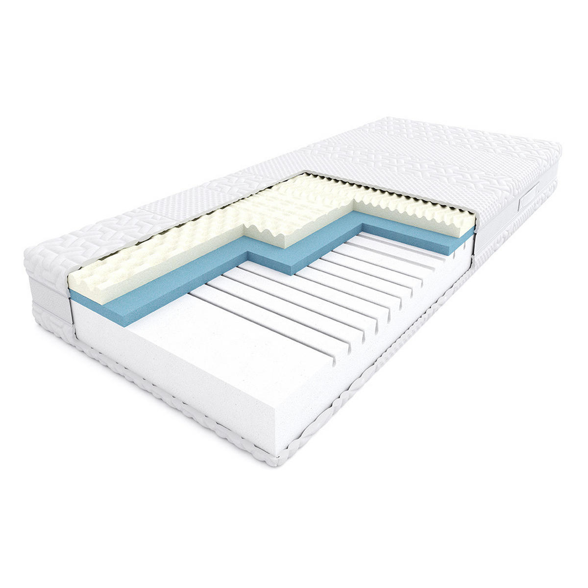 SCHAUMMATRATZE Tempo - Weiß, Textil (160/200cm) - Mr Mattress