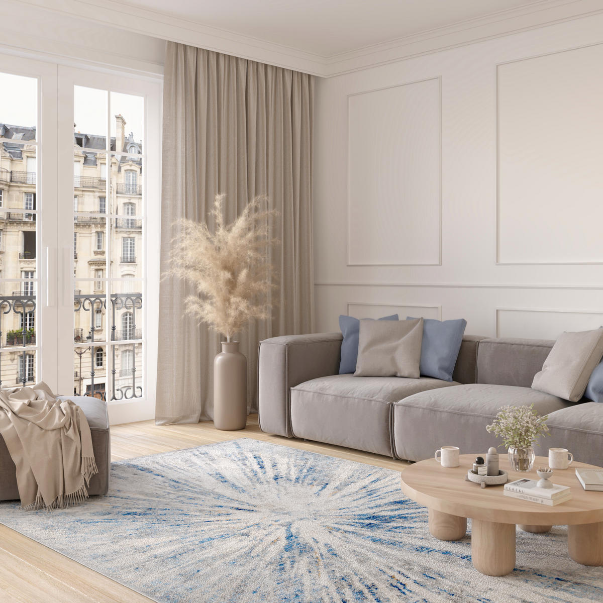 TEPPICH VALLEY Blau 120/200 cm - Blau, Textil (120/200cm) - Tapiso