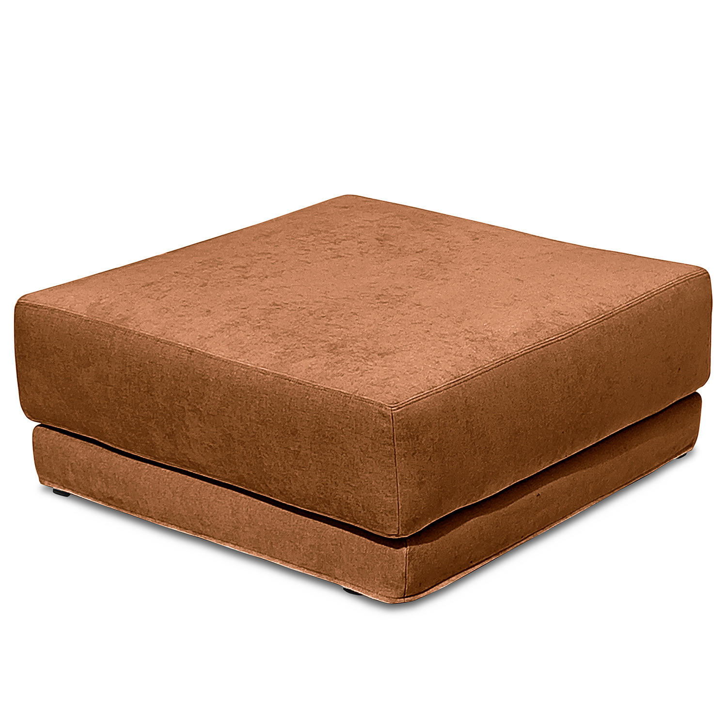 POLSTERHOCKER mit Wechselbezug - Webstoff - Schwarz/Kupferfarben, Holz/Kunststoff (92/45/92cm) - home24