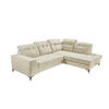 ECKSOFA mit elektronischem Sitzvorschub, Bettkasten und USB-Anschluss - Champagner/Schwarz, Textil/Metall (220/289cm) - ed exciting design