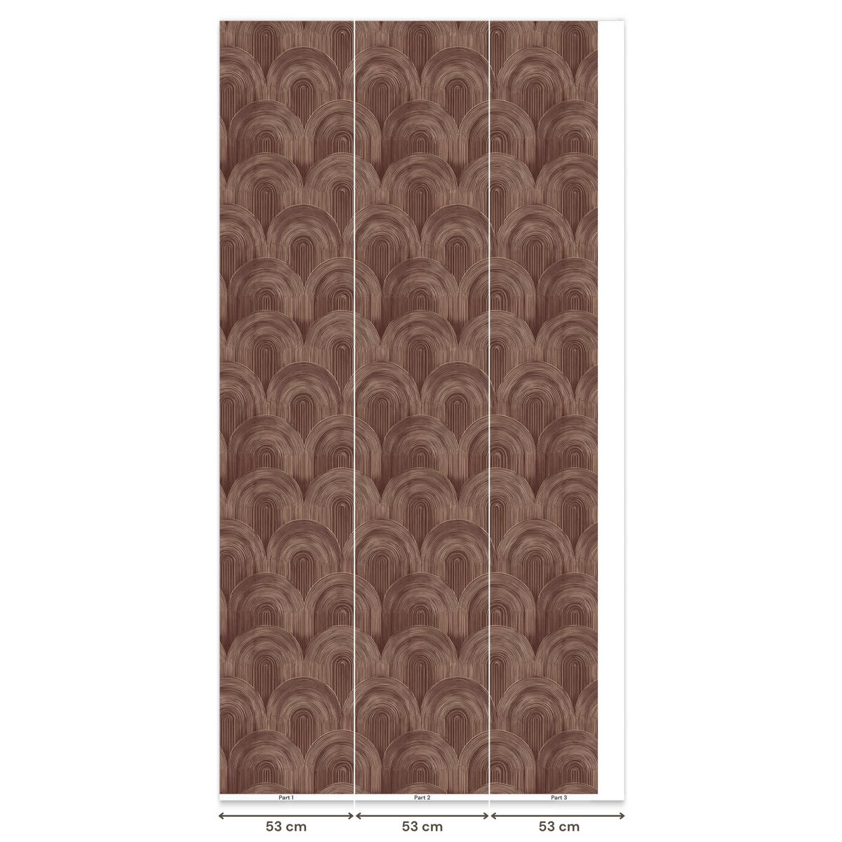 TAPETE - Rhythmic - Aufschlag - Braun - 160x300 cm - Dunkelbraun, Papier (160/300cm) - OnlyWow