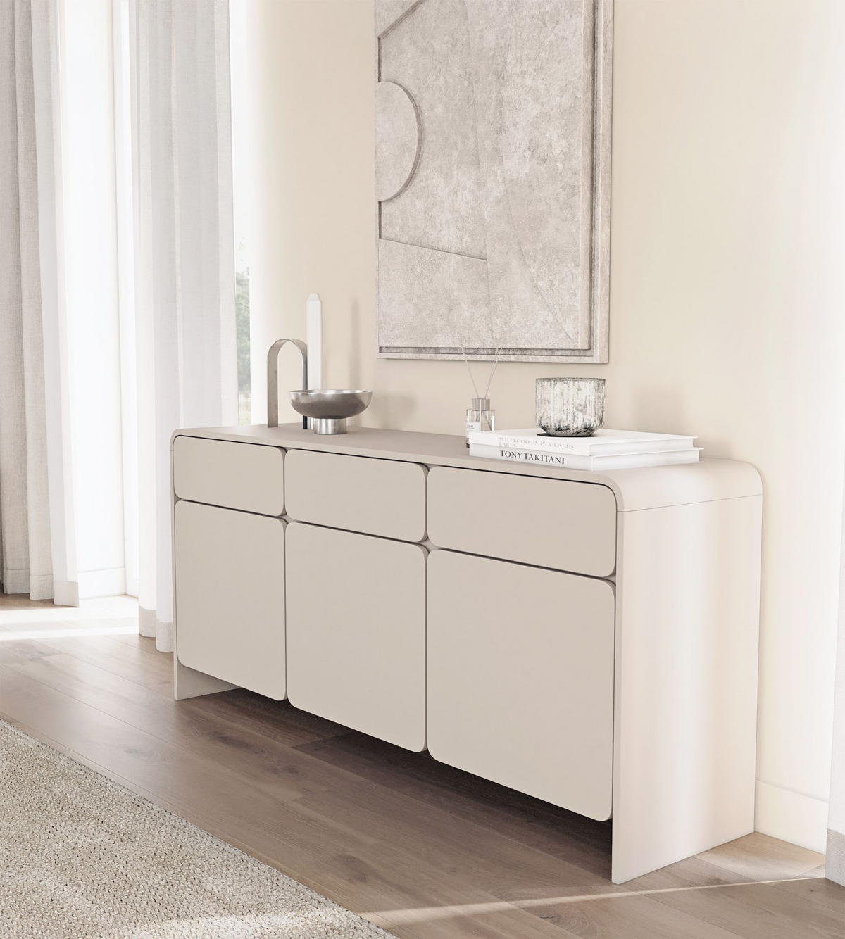 SIDEBOARD Lummo Kaschmirgrau 156 cm - Taupe, Holzwerkstoff (156/72.5/39cm) - Selsey