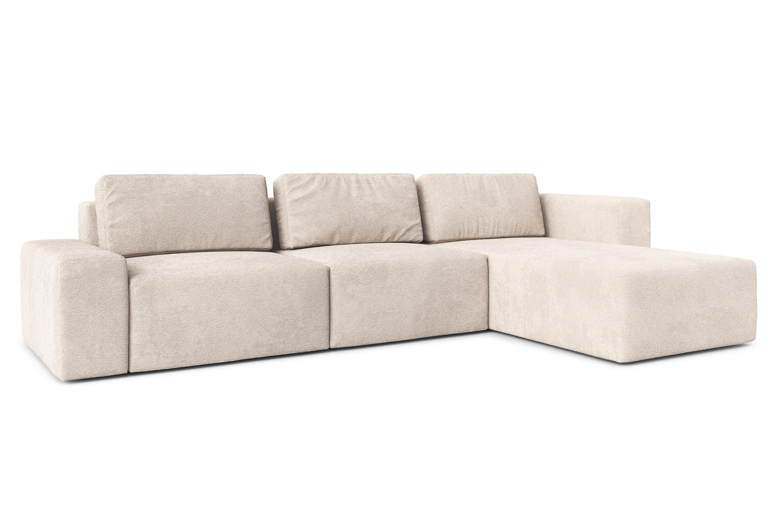 ECKSOFA L Form Arkleton Beige 360/180/93 cm Rechts Bequem & Modern - Beige/Schwarz, Kunststoff/Textil (360/180cm) - AX Living