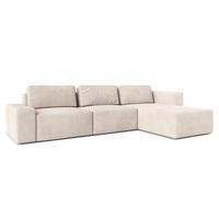 ECKSOFA L Form Arkleton Beige 360/180/93 cm Rechts Bequem & Modern - Beige/Schwarz, Kunststoff/Textil (360/180cm) - AX Living