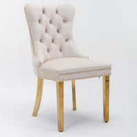 STUHL-SET DE-36289 2 Stück mit goldenen Beinen Beige - Beige, Holz (50/95/65cm) - ComfortXL