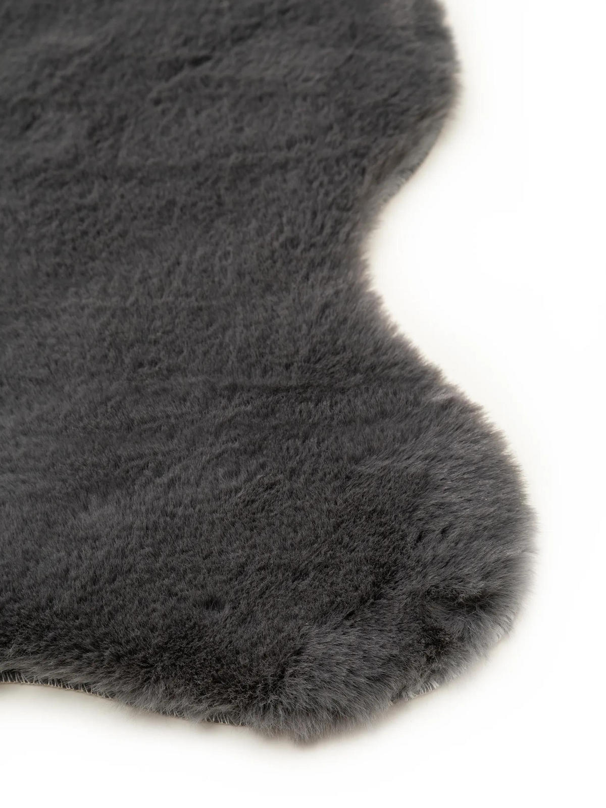 KUNSTFELL-TEPPICH Dave Anthrazit 60x90 cm - Anthrazit, Textil (60/90cm) - benuta Nest