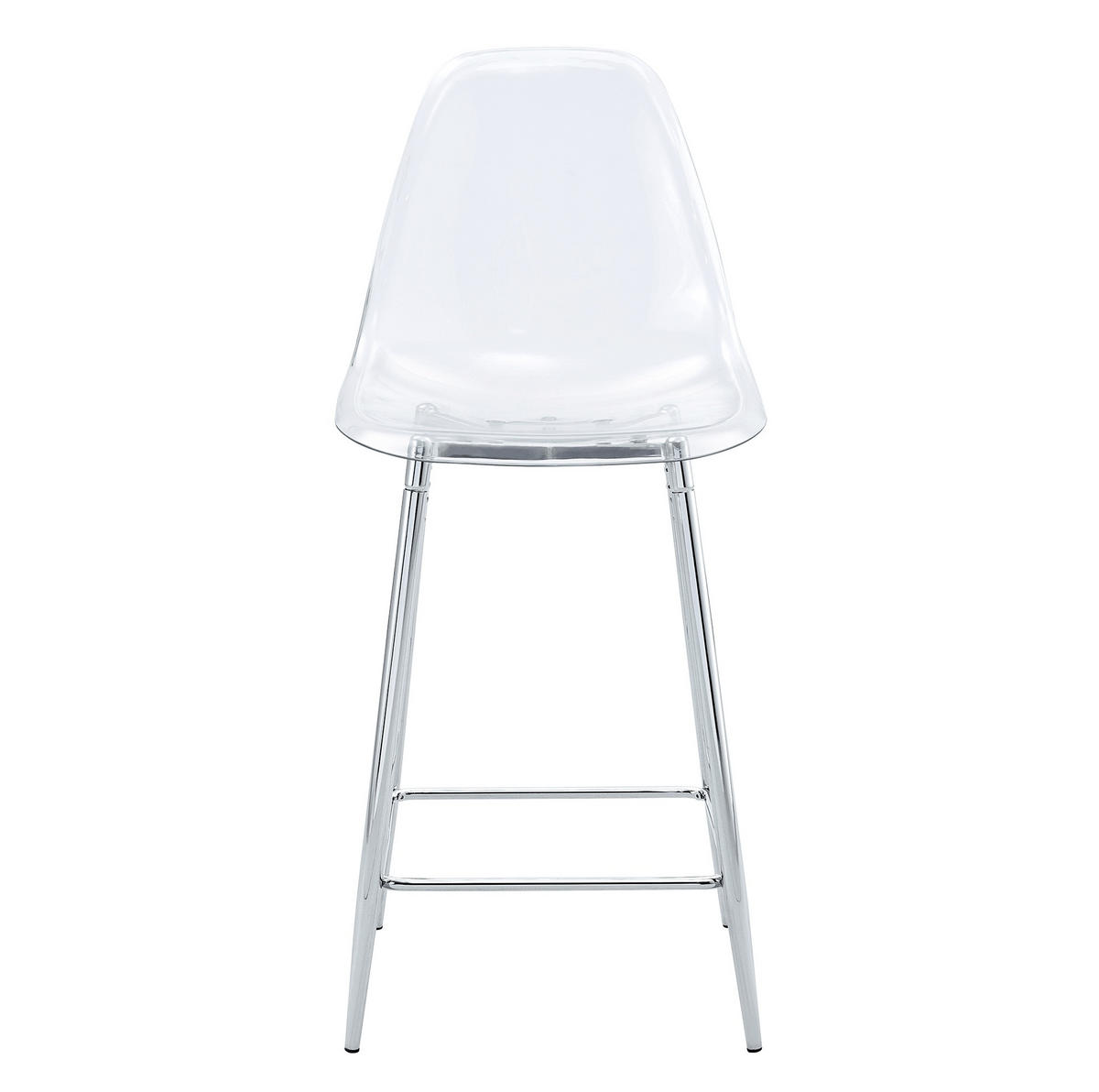 BARHOCKER 2er-Set Transparent Metallgestell Silber - Silberfarben, Metall (45/102/51.3cm) - Meubliv