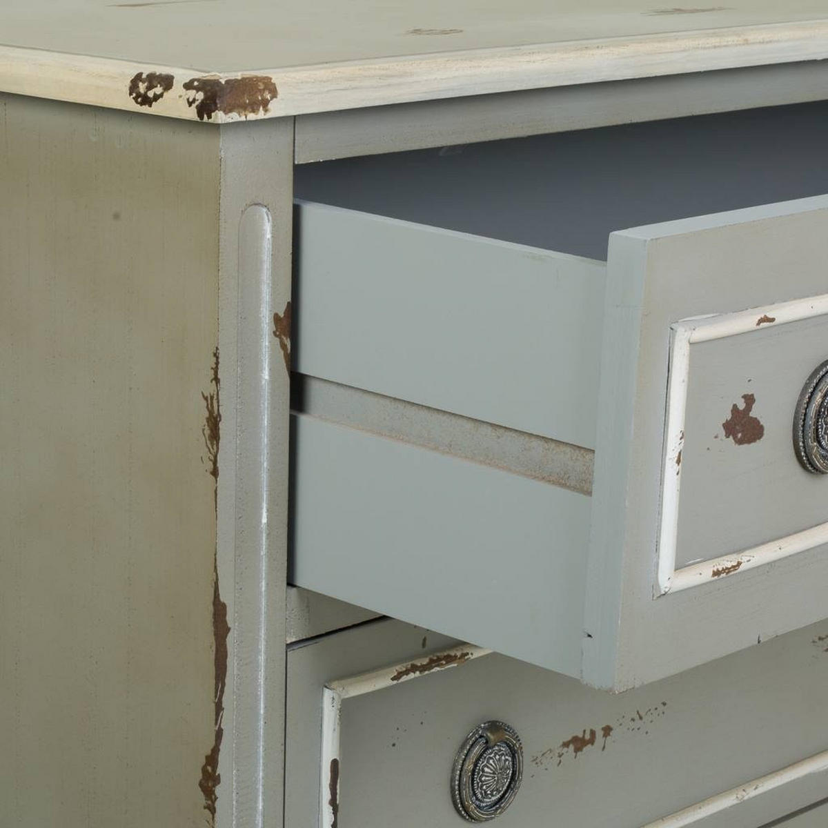 KOMMODE aus Holz, grün, 90x38x80cm - Grau, Holzwerkstoff (90/80/38cm) - Wanderlust