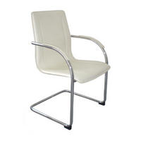 BESUCHERSTUHL Tehran Kunstleder Creme - Creme, Leder (56/94/52cm) - DELUKE