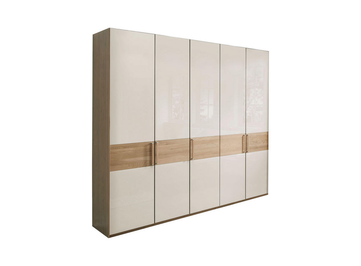 SCHLAFZIMMER Lenvara in Champagner 4 teilig mit Drehtürenschrank ohne Spiegel, Passepartout, zwei Nachttische und Komfortbett - Braun, Holzwerkstoff (80/200/120cm)