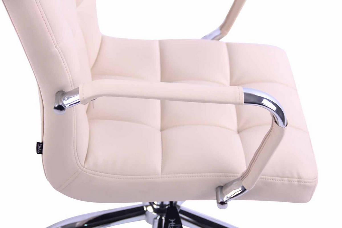 BÜROSTUHL Deal, Kunstleder Creme - Creme, Textil/Metall (56/104/62cm) - TPFLiving