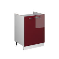 SKŘÍŇKA POD DŘEZ Fame-Line, Bordó červená vysoký lesk/Bílá, 60 cm - bílá/bordeaux, kompozitní dřevo (60/82/51.6cm) - Vicco