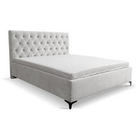 POLSTERBETT CHESTERFIELD mit Bettkasten Velour Stoff 180 x 200 cm - Beige, Holzwerkstoff (180/200cm) - VENASI MÖBEL