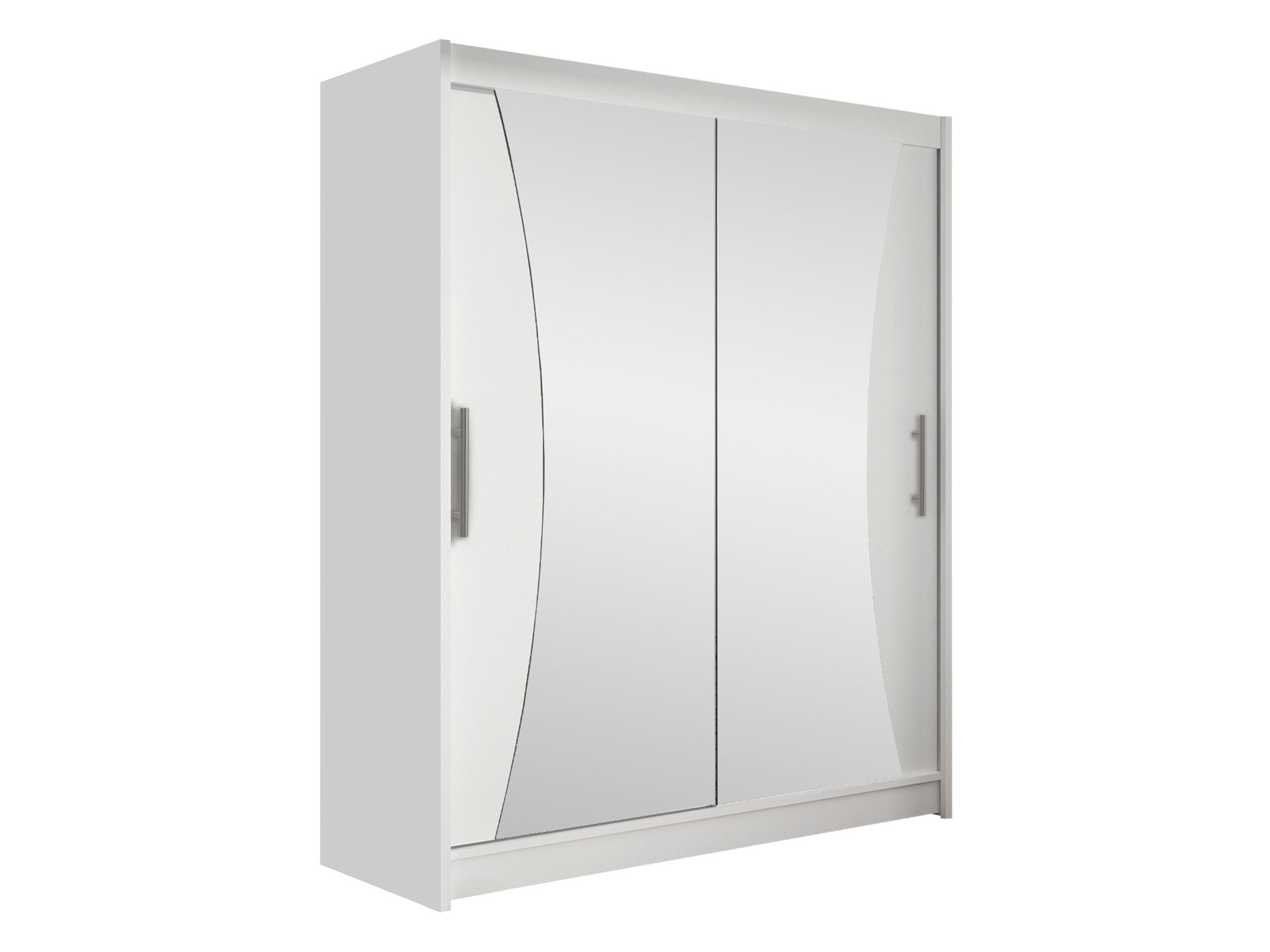 SCHWEBETÜRENSCHRANK Westa IX - Silberfarben/Weiß, Holzwerkstoff/Metall (150/200/58cm) - MIRJAN24
