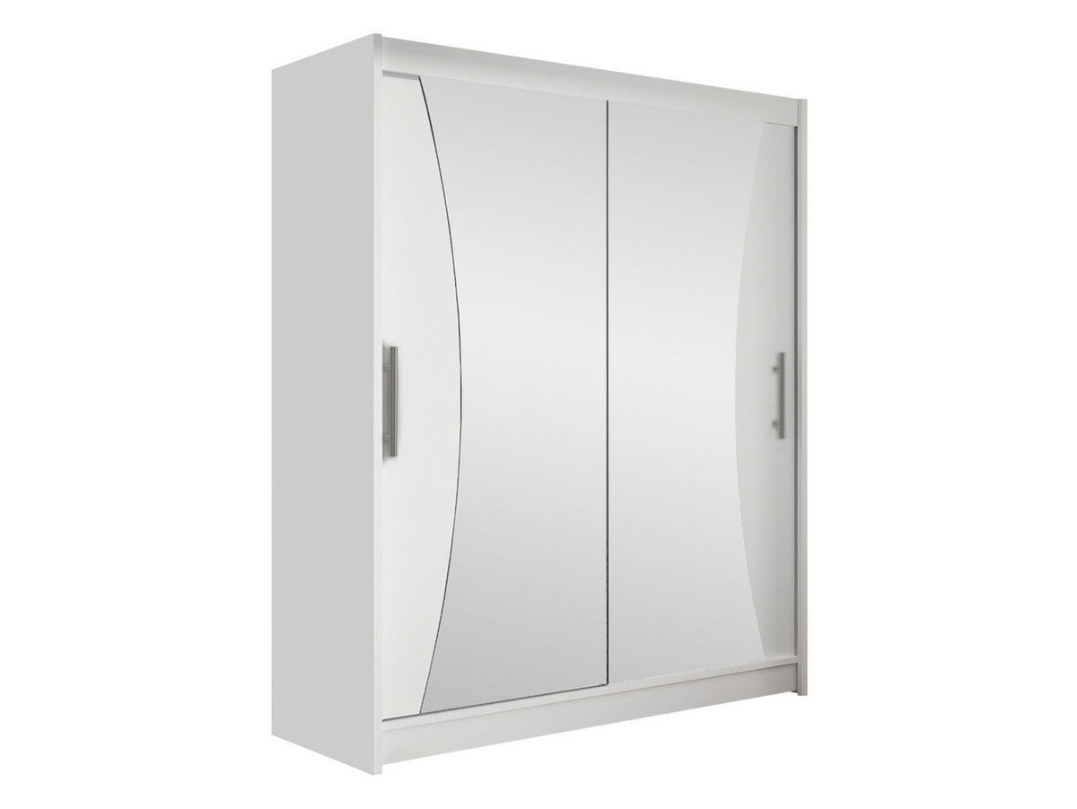 SCHWEBETÜRENSCHRANK Westa IX - Silberfarben/Weiß, Holzwerkstoff/Metall (150/200/58cm) - MIRJAN24