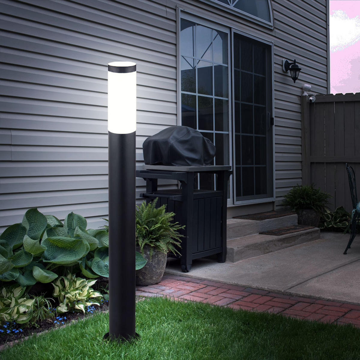 LED AUSSENLEUCHTE BOSTON Edelstahl Anthrazit - Anthrazit, Metall (12.7/12.7/80cm)