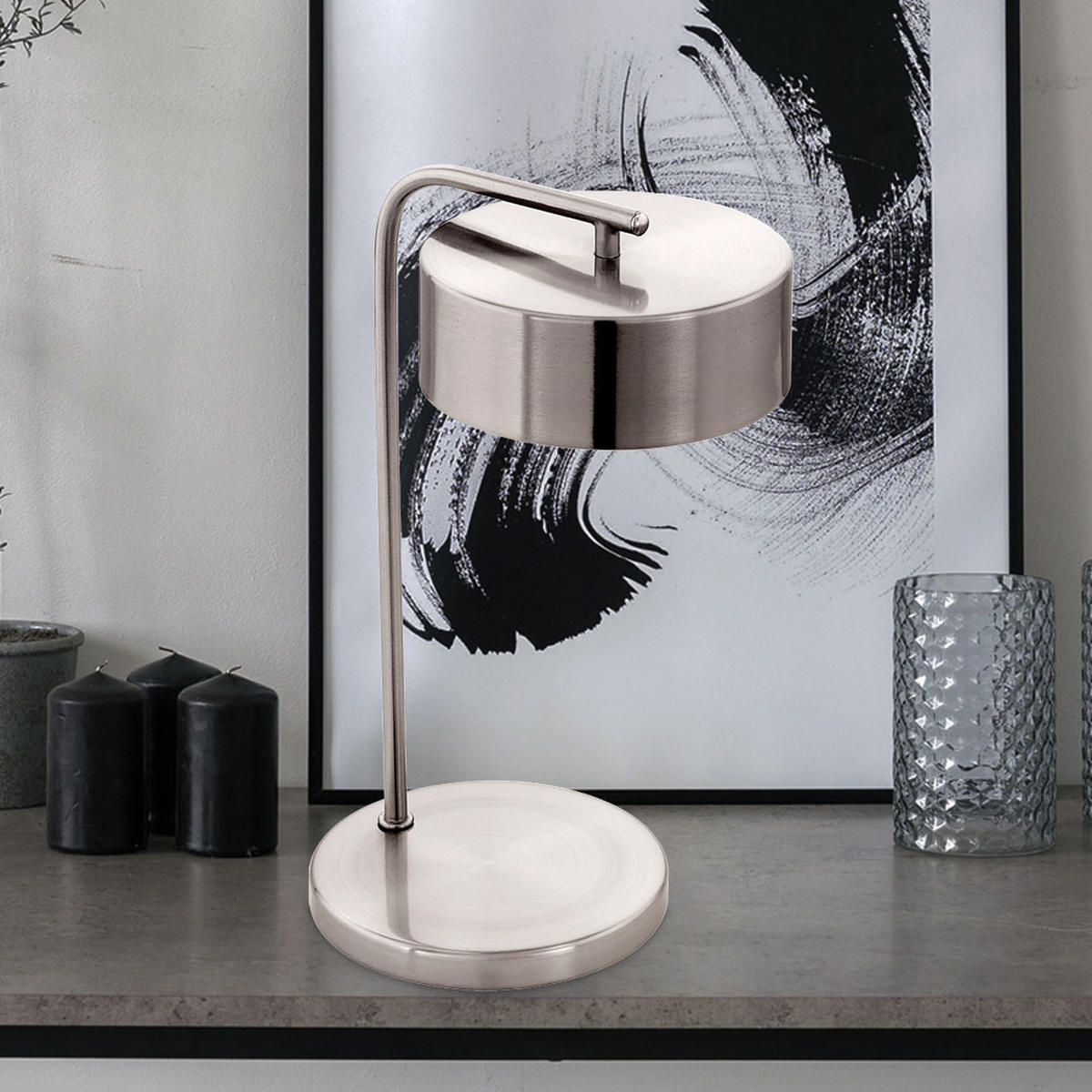 LED TISCHLEUCHTE Estosa Metall Silber - Silberfarben, Metall (20.5/20.5/31.5cm)