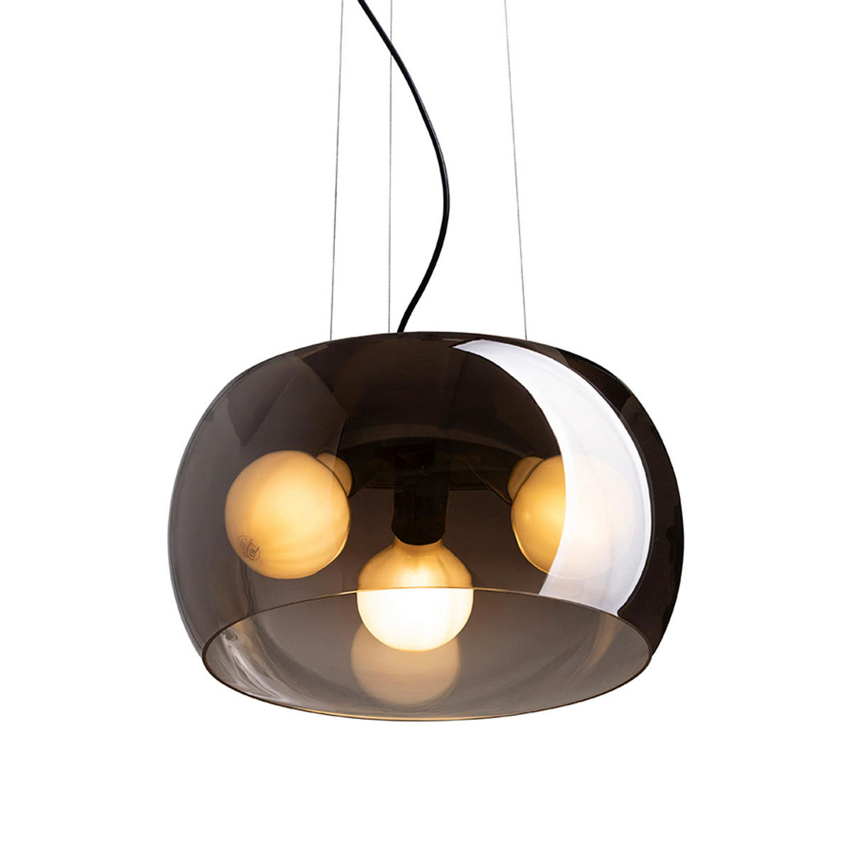 PENDELLEUCHTE AMANDA Matt schwarz 45 W - Schwarz, Metall (30/30/120cm) - Rendl