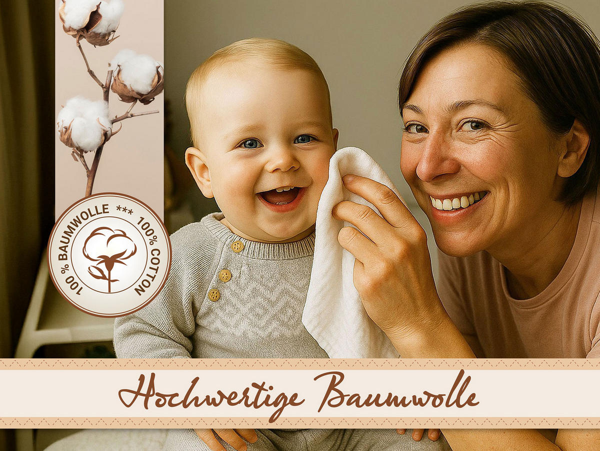 WASCHHANDSCHUH, 10er-Set, 35x50 cm, 100% Baumwolle, Weiß - Weiß, Textil (35/50cm) - Zollner