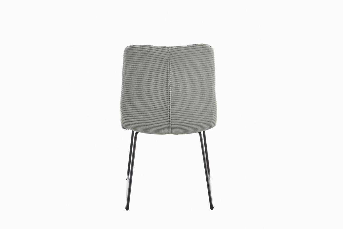 ESSZIMMERSTUHL NEW CHARME Steingrau Cord - Hellgrau/Grau, Textil (52/87/66cm) - KAWOLA