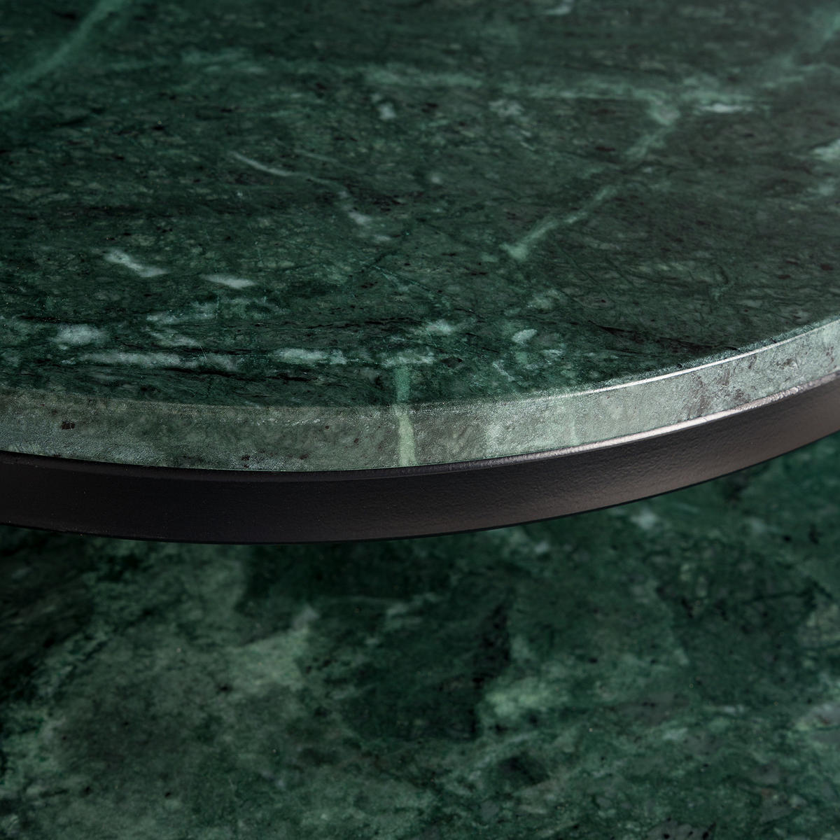 COUCHTISCH-SET - Marmor, 2-teilig - Dunkelgrün/Schwarz, Naturmaterialien (45/45/45cm) - home24