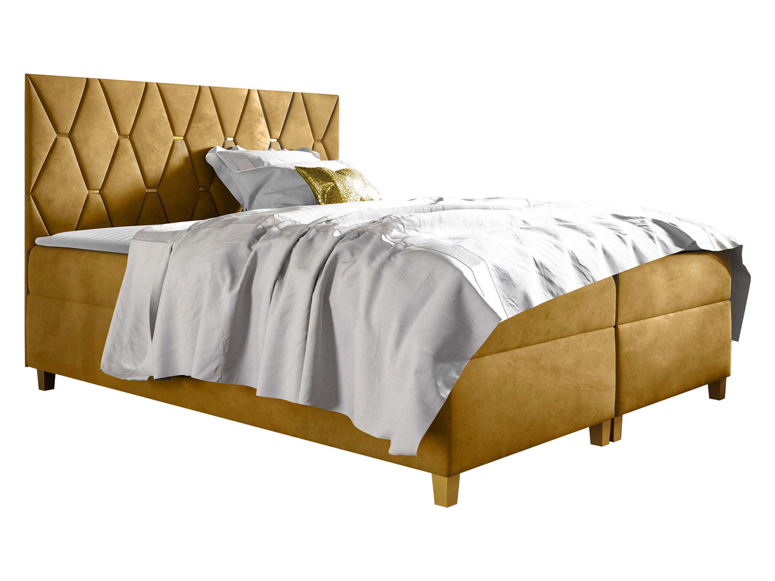 Mirjan24 Boxbett Gelb 160x200 cm