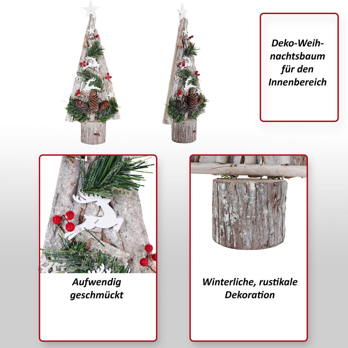 DEKO-WEIHNACHTSBAUM Cremeweiß - Weiß, Holz (57cm) - MCW