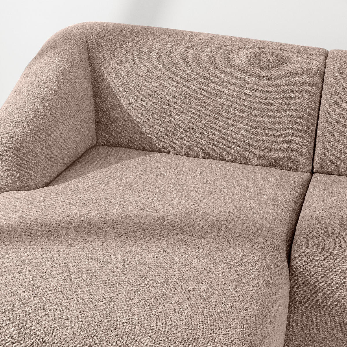 ECKSOFA LINKS VIRA, Rosa, Bouclé - Pink/Schwarz, Holz/Holzwerkstoff (300/160cm) - KONSIMO®