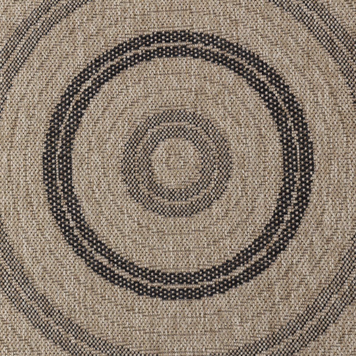 OUTDOORTEPPICH Rund Jute-Optik Ø 160 cm Beige - Beige/Schwarz, Kunststoff/Textil (160/160cm) - LIVABLISS
