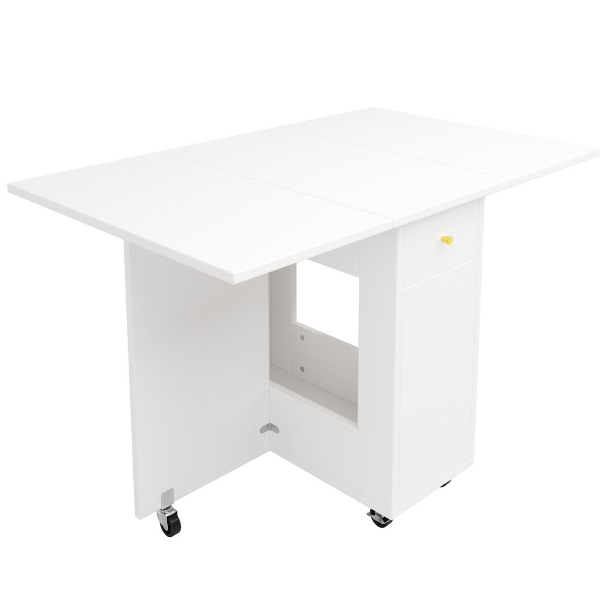 BUFFET 120/45/180 cm Weiß aus MDF mit klappbarem Esstisch 2er Set - Weiß, Holzwerkstoff (45/180/120cm) - OKMYHOME