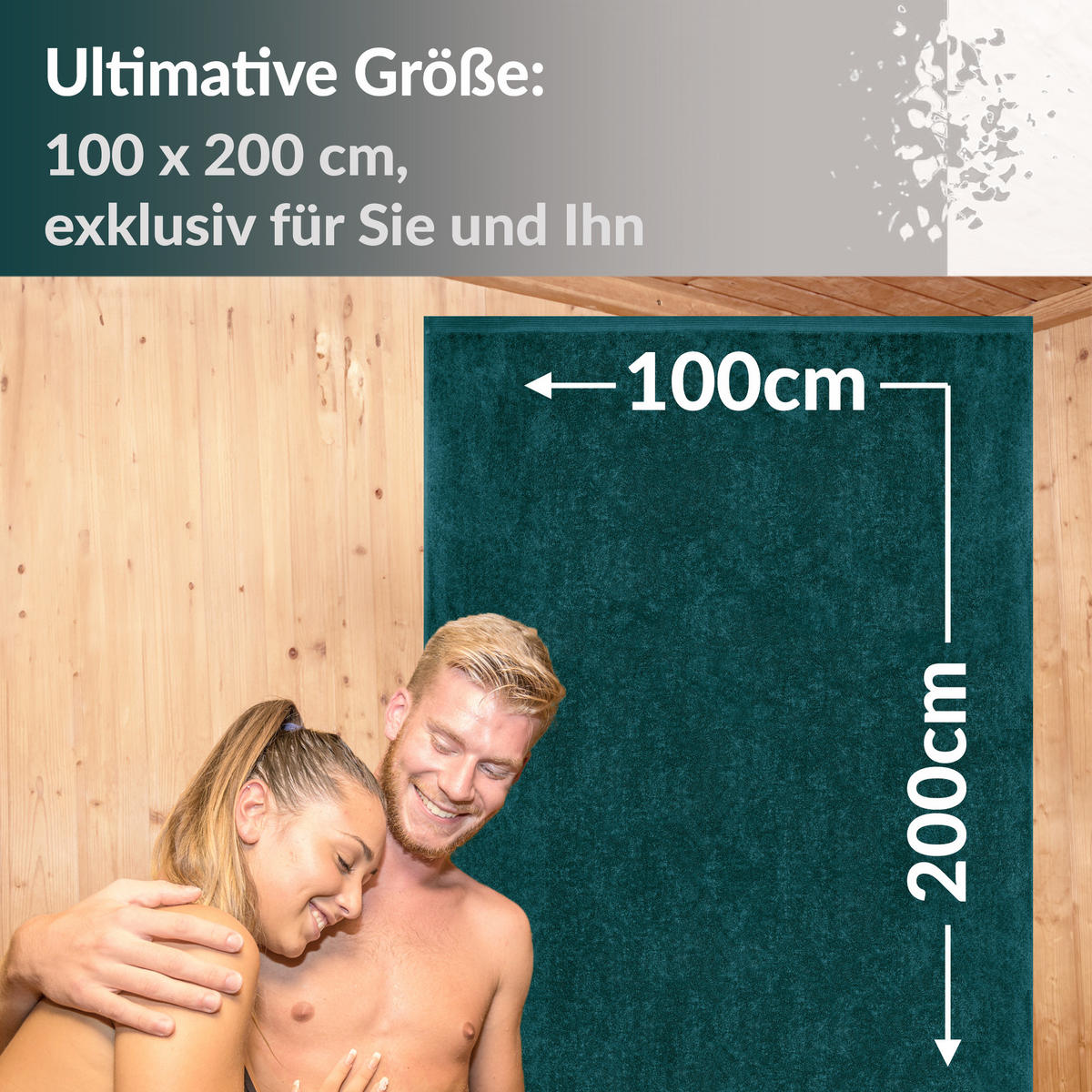 SAUNATUCH Lillby Opal Grün 100x200 cm - Opal, Textil (100/200cm) - Lashuma