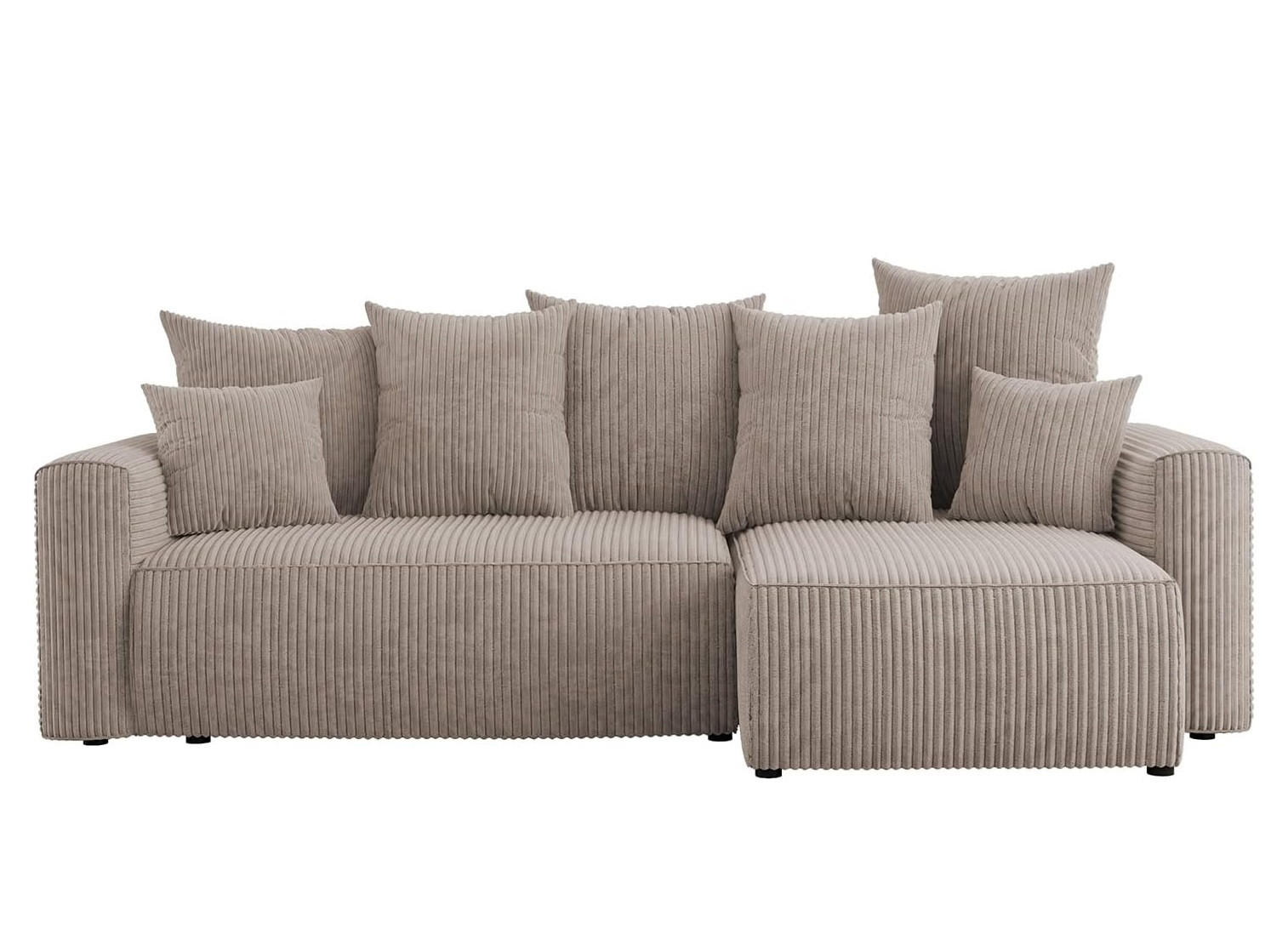 ECKSOFA DAVE L - Beige/Schwarz, Holzwerkstoff (238/87cm) - Meblini