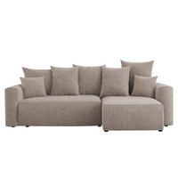 ECKSOFA DAVE L - Beige/Schwarz, Holzwerkstoff (238/87cm) - Meblini