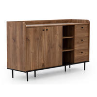 SIDEBOARD Nero 150/45/90 mit Metallfüße - Hellbraun/Schwarz, Holzwerkstoff/Metall (150/90/45cm) - Ravio