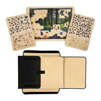 KUFRÍK NA PUZZLE Čierna Béžová s rukoväťou - viacfarebná, textil (91/64cm) - Relaxdays