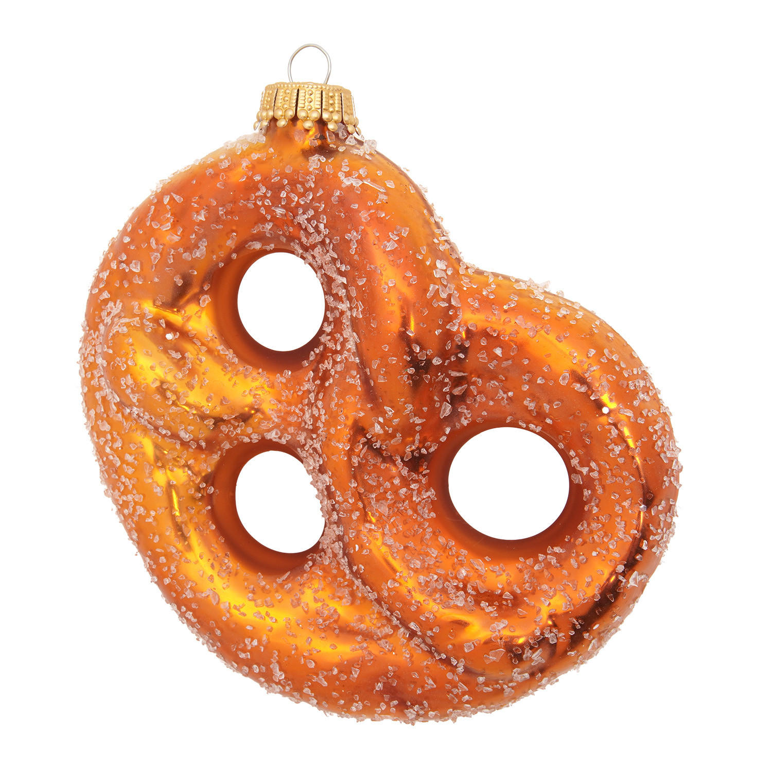 CHRISTBAUMSCHMUCK Bretzel Braun 11cm (Glas / 1 Stk.) - Braun, Glas (11/11/11cm)
