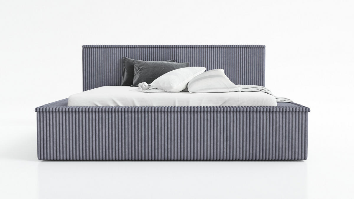 POLSTERBETT RIO 90x200 Dunkelgrau - Dunkelgrau, Textil (90/200cm) - A&J MöbelLand