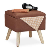 HOCKER - Braun, Holz/Holzwerkstoff (40/40/40cm) - Relaxdays