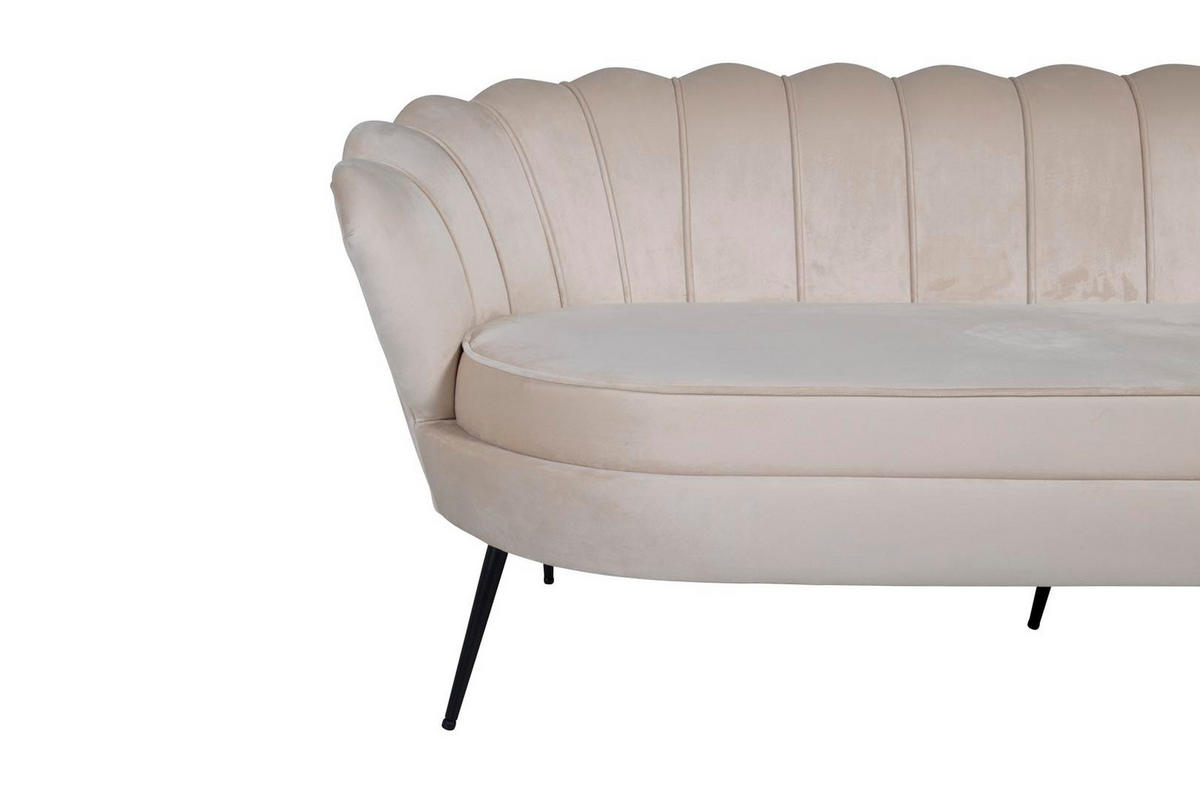 3-SITZER-SOFA Velours beige - Beige, Textil (181/79/78cm) - ebuy24