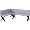 ECKBANK PETER_X - Hellgrau, Textil (142/196cm) - Meblini