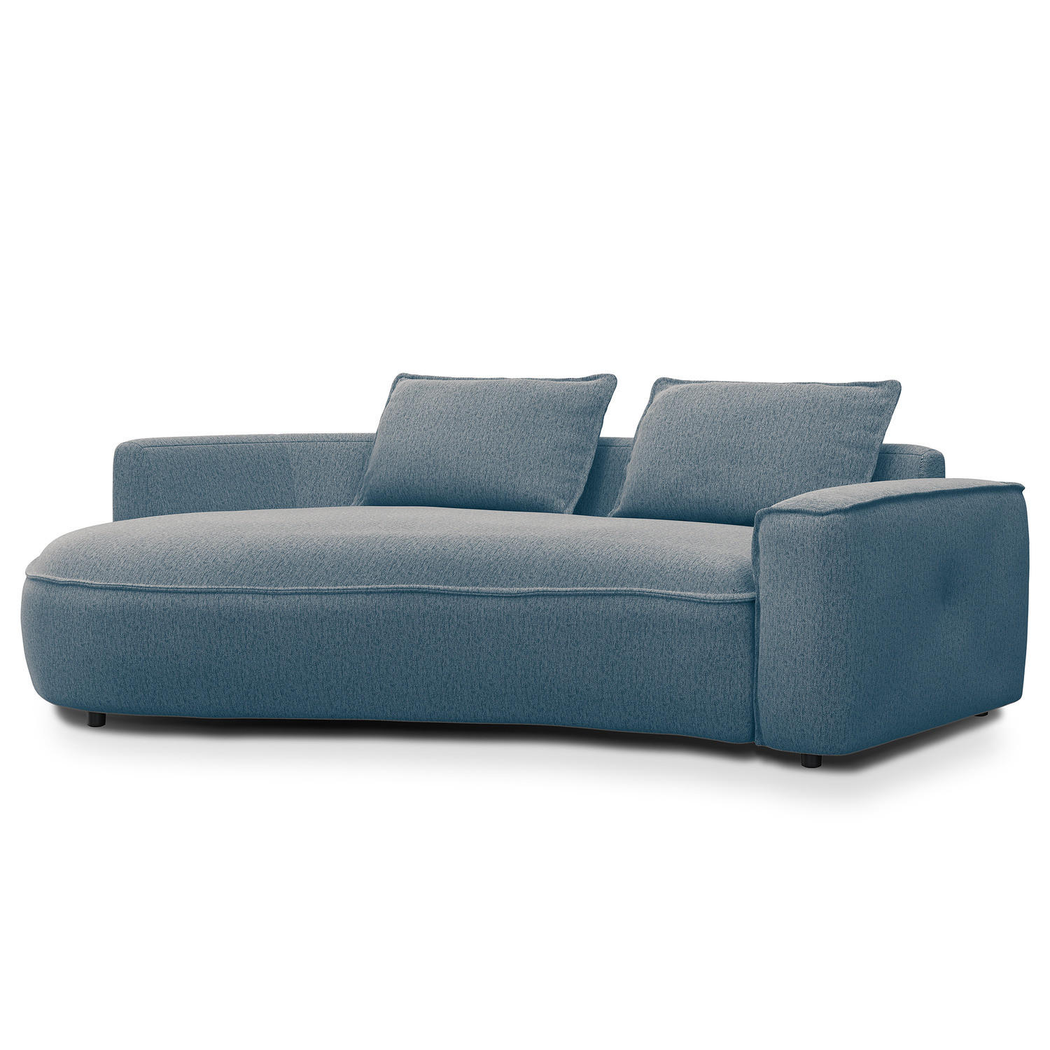 2,5-SITZER SOFA - Blau/Schwarz, Kunststoff/Textil (217/82/146cm) - home24